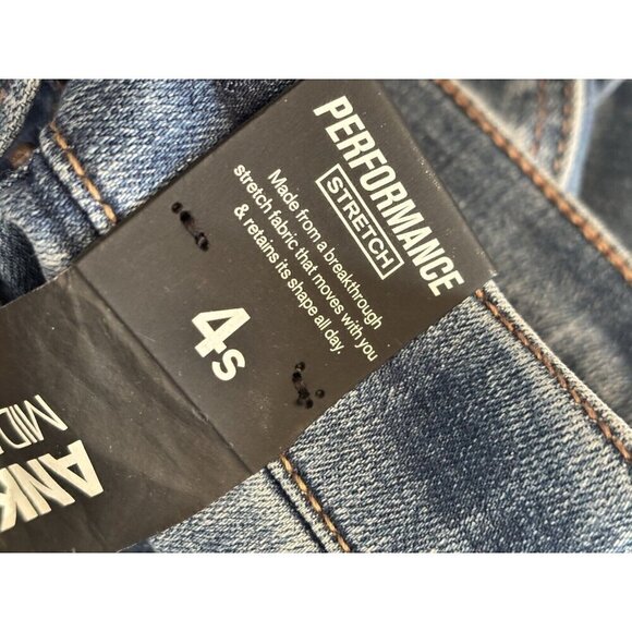 NWT Express Jeans Womens Size 4S Mid Rise Ankle Leggings Denim Distressed - Picture 7 of 8